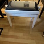 Klavierbank, weiß matt, höhenverstellbar